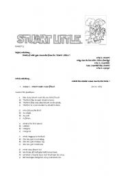 English worksheet: watching a movie: stuart little 2