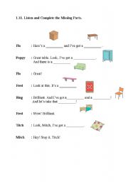 English worksheet: furniture