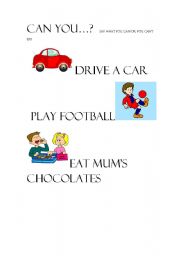 English Worksheet: can you...?