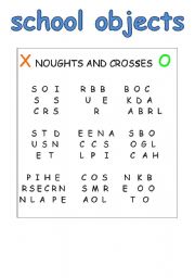 English Worksheet: school objects