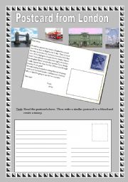 English Worksheet: Postcard from London