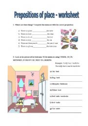 English Worksheet: Prepositions of place