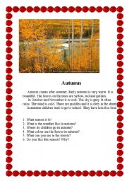 English Worksheet: autumn