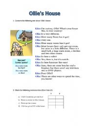 English Worksheet: Reading comprehension - Ollies House