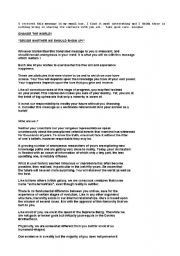 English Worksheet: change the world