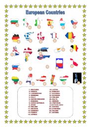 English Worksheet: European Countries MATCH!!!