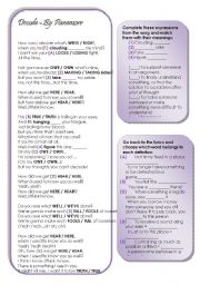 English Worksheet: Paramore - Decode - Phrasal Verbs and Confusing Words