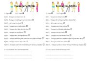 English Worksheet: Teenagers Myths