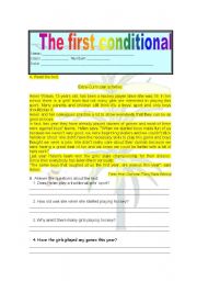 English worksheet: Conditional worksheet with explanation
