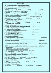 English Worksheet: varied exercises