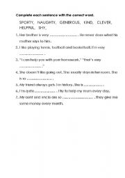 English Worksheet: physical apperance