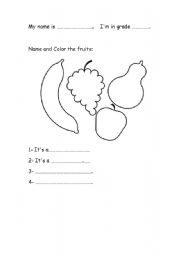 English worksheet: name and color