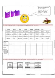 English Worksheet: JUST FOR FUN (Part 1)