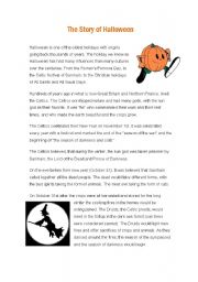 English Worksheet: The story of Halloween