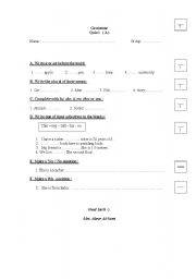 English Worksheet: grammar quiz