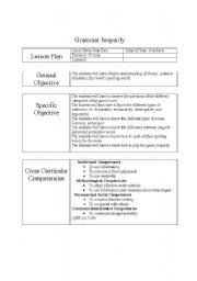 English Worksheet: Jeopardy lesson Plan