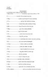 English worksheet: Past Simple