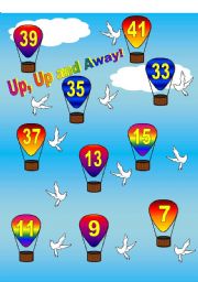 English Worksheet: Up, Up and Away Summer Board Game with 96 Word Cards and Song Lyrics (41 spaces on the board)
