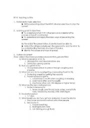 English Worksheet: H1N1 teaching outline
