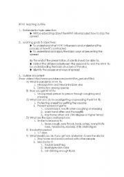 English worksheet: H1N1 teaching outline