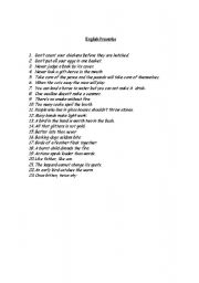 English Worksheet: proverbs