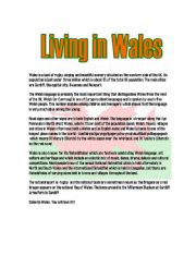 Linving in Wales (reading comprehension)