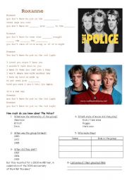 English Worksheet: ROXANNE by The Police