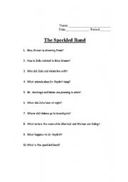 English worksheet: The Speckled Band