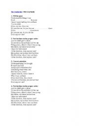 English worksheet: cranberries ode to my family
