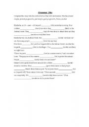 English worksheet: grammar excersice