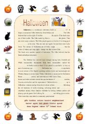 Ultimate Halloween reading:  Complete-the-gaps reading + Spider-man set (Ultimate Halloween Game)