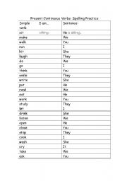 English worksheet: Present Continuous Practice