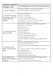 English worksheet: Newspaper article interpretation