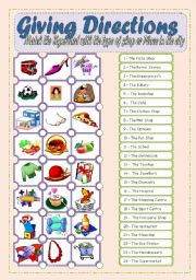 English Worksheet: Giving Directions WS 3 -  In the City Part 2