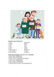 English Worksheet: Family Matching