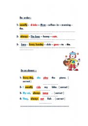 English worksheet: reorder  do as showm