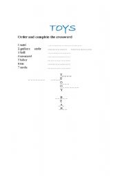 English Worksheet: Toys