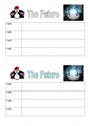 English Worksheet: Simple future tense tarot card game