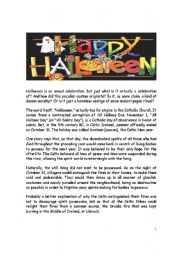 English Worksheet: Halloween History and Customs