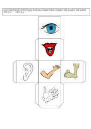 English Worksheet: BODY PARTS DICE