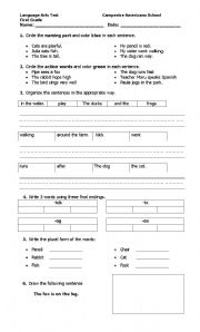 English Worksheet: Sentence Structure