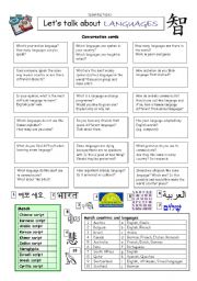 English Worksheet: Lets talk about LANGUAGES