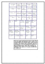 English Worksheet: Prep Bingo