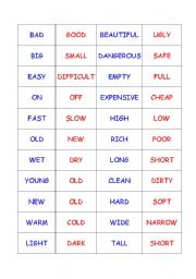 English Worksheet: Opposites 