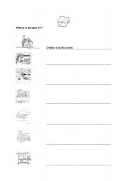 English worksheet: house - where is Dennis?