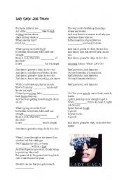 English Worksheet: Just dance Lady Gaga