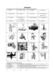 English Worksheet: Professions