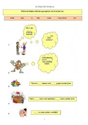 English worksheet: mini test for 6th grades