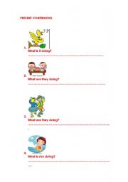 English worksheet: PRESENT CONTINUOUS