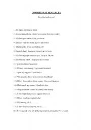 English Worksheet: Grammar: Conditional Sentences